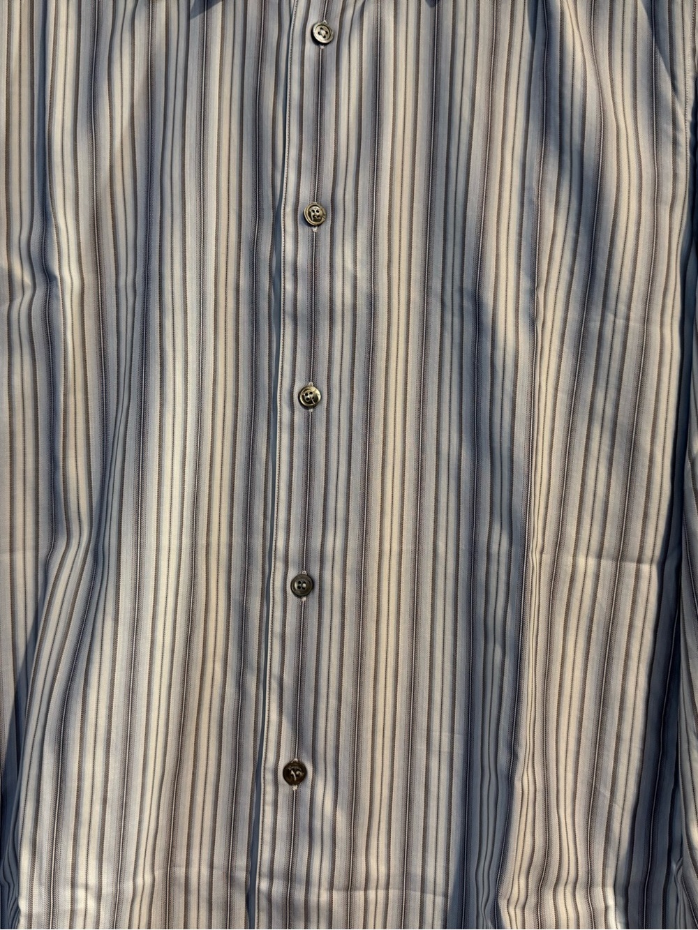 WONDERFUL  SALVATORE FERRAGAMO ITALY STRIP SHIRT LONG  SLEEVES COTTON SIZE S - Picture 4 of 8